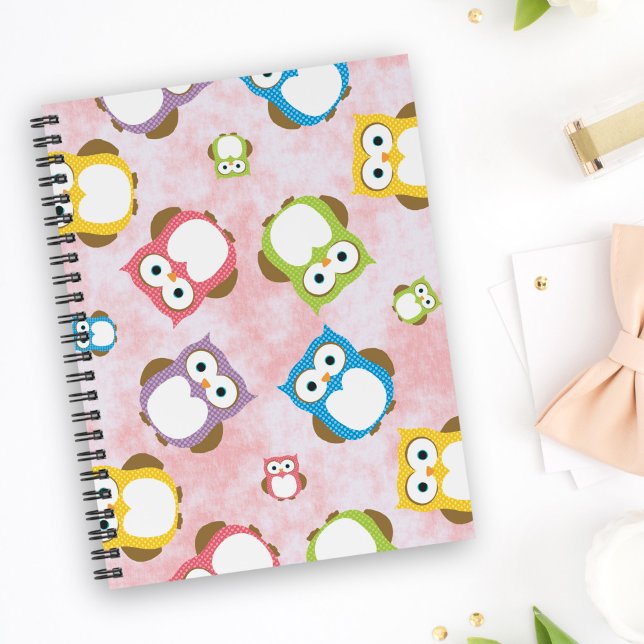 Cute Owls, Owl Pattern, Colourful Owls, Baby Owls Notebook (Creator Uploaded)