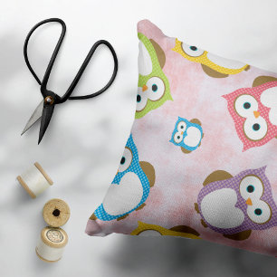Cute Owls, Owl Pattern, Colourful Owls, Baby Owls Pillowcase