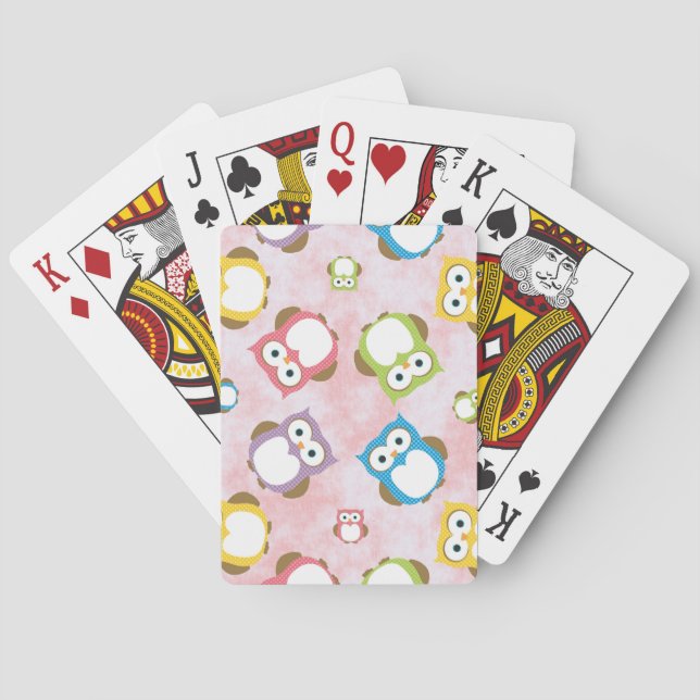 Cute Owls, Owl Pattern, Colourful Owls, Baby Owls Playing Cards (Back)