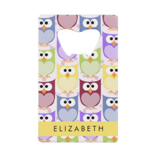 Cute Owls, Owl Pattern, Colourful Owls, Your Name