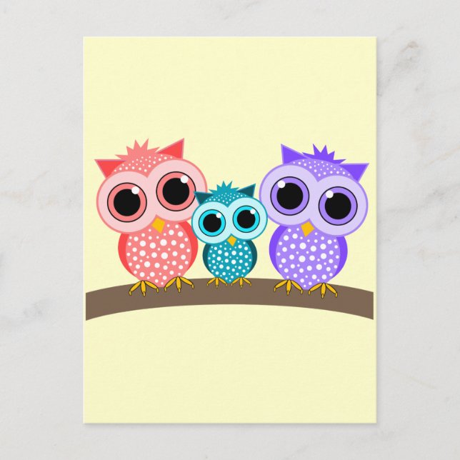 cute owls postcard (Front)