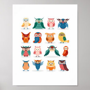 Cute Owls Poster
