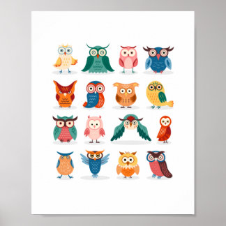 Cute Owls Poster