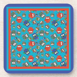 Cute Owls Set of Square Cork-backed Coasters