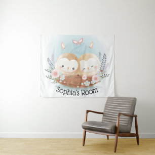 Cute Owls Tapestry