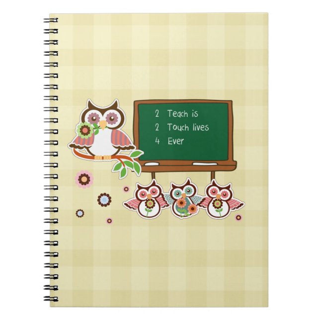 Cute Owls Teacher Appreciation Gift  Notebook (Front)