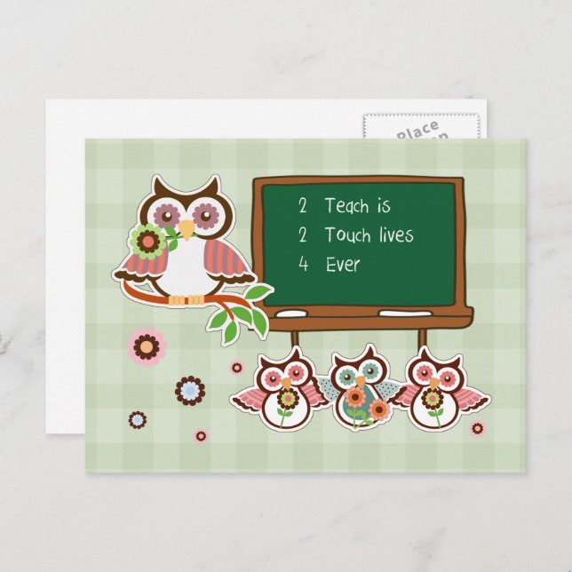 Cute Owls Teacher Appreciation  Postcard (Front/Back)