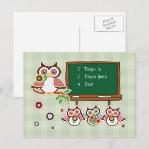 Cute Owls Teacher Appreciation  Postcard