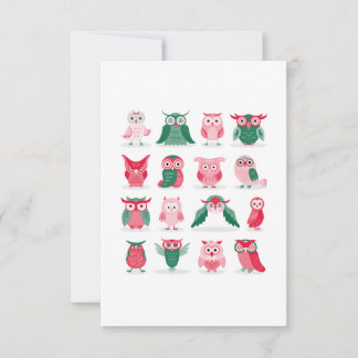 Cute Owls Thank You Card