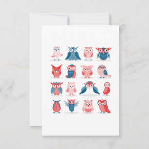 Cute Owls Thank You Card