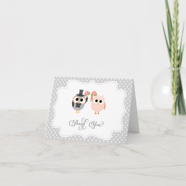 Cute Owls Thank You Card (Front)
