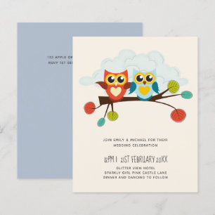Cute OWLS Themed Wedding Blue Orange