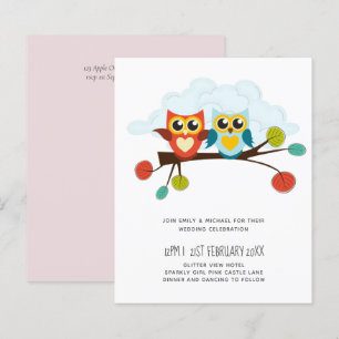 Cute OWLS Themed Wedding Blue Orange