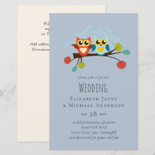 Cute OWLS Themed Wedding Blue Orange