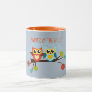 Cute OWLS Themed Wedding Blue Orange Mug