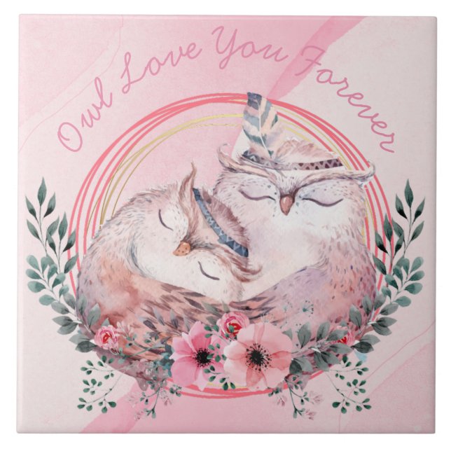 Cute Owls  Tile (Front)