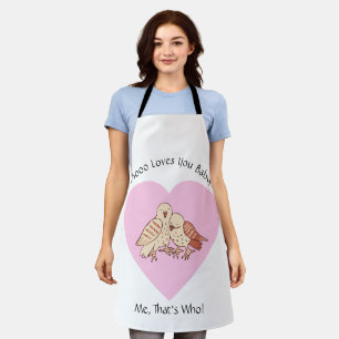 Cute Owls Valentine Holiday Whooo Loves You Baby? Apron