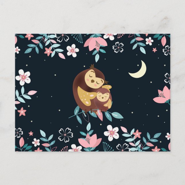 Cute Owls Valentine's Day Postcard (Front)