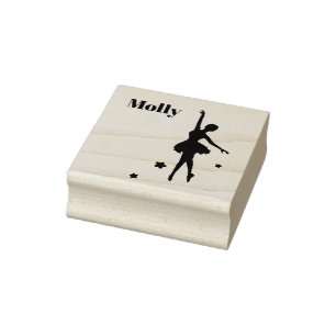 Cute Own Name Ballerina Custom Initial Rubber Stam Rubber Stamp