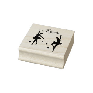 Cute Own Name Ballerina Custom Initial Rubber Stamp