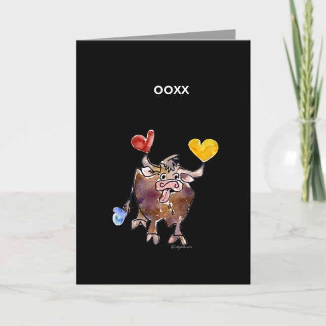 Cute OX Valentines Day Card (Front)