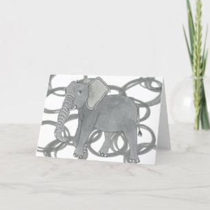 Cute Pach The Elephant - Jumping Through Hoops! Thank You Card