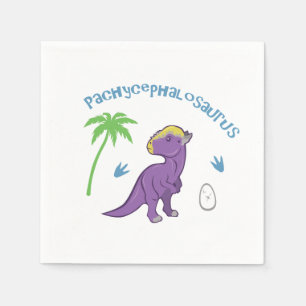 Cute Pachycephalosaurus Napkin