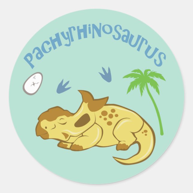 Cute Pachyrhinosaurus Classic Round Sticker (Front)