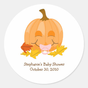 Cute Pacifier Pumpkin Baby Shower Favour Sticker