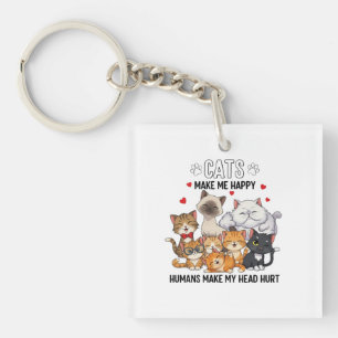 Cute Pack of Happy Cats Key Ring