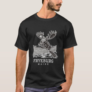 Cute Paddling Moose in Fryeburg Maine Canoe ME Sou T-Shirt