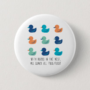 Cute Paddling of Ducks Art II 6 Cm Round Badge