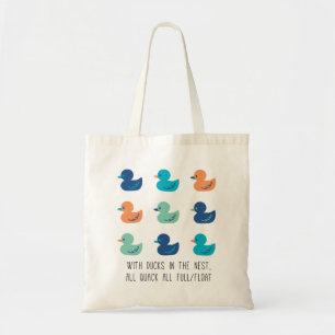Cute Paddling of Ducks Art II Tote Bag