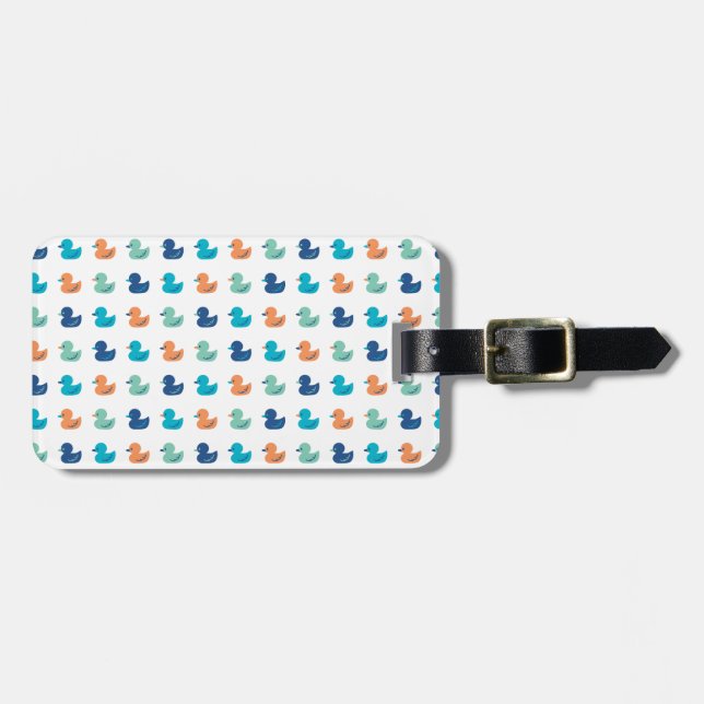 Cute Paddling of Ducks Pattern Luggage Tag (Front Horizontal)