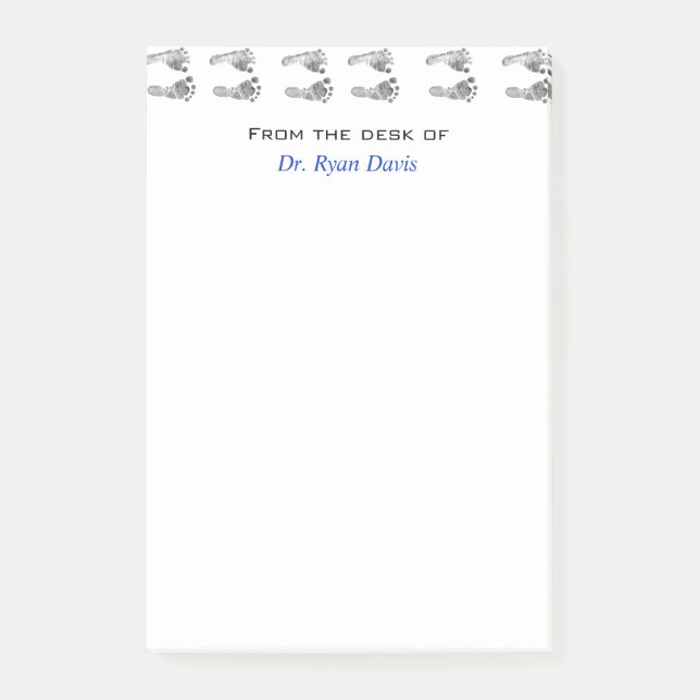 Cute Paediatrician Baby Foot Prints. Post-it Notes (Front)