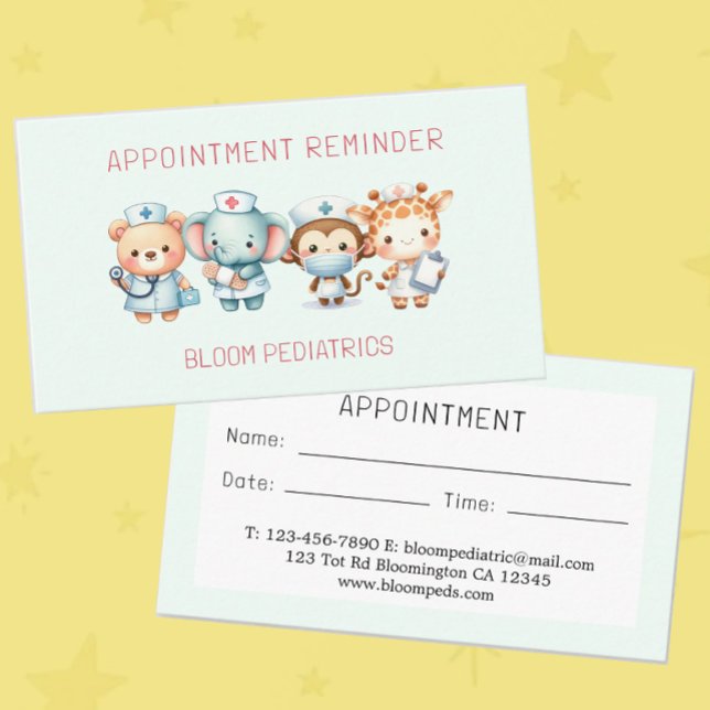 Cute Paediatrician Doctor Appointment Reminder  Card (Creator Uploaded)