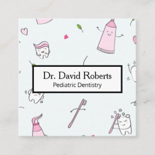 Cute Paediatrics Dentistry Square Business Card