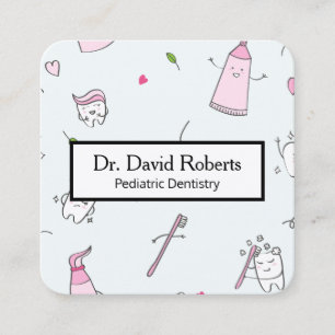 Cute Paediatrics Dentistry Square Business Card