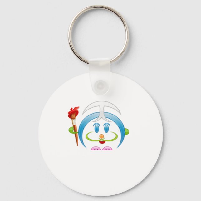 Cute paintbrush doll key ring (Front)