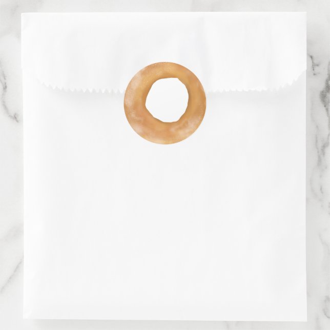 Cute Painted “BAGEL”  Classic Round Sticker (Bag)