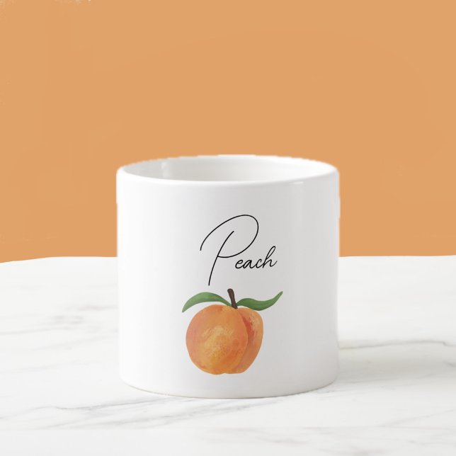 Cute Painted Peach Fruit Illustration  Espresso Cup (Creator Uploaded)