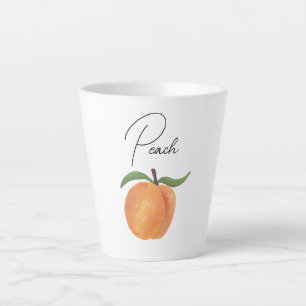Cute Painted Peach Fruit Illustration  Latte Mug