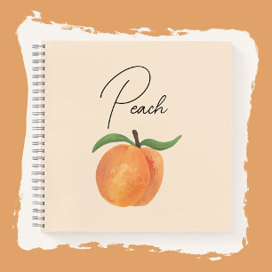 Cute Painted Peach Fruit Illustration  Notebook