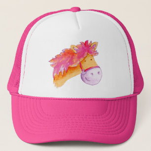 Cute painted pony / horse illustrated hat