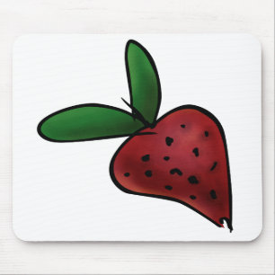 Cute Painted Strawberry Illustration Mouse Mat