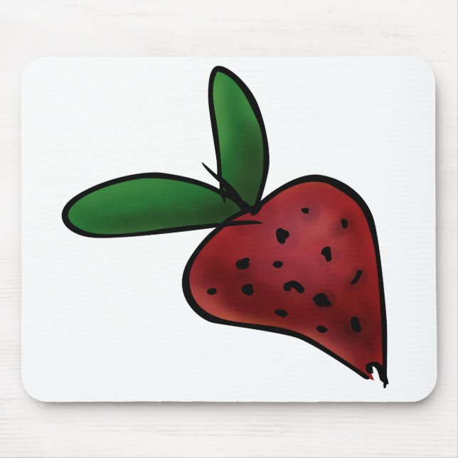 Cute Painted Strawberry Illustration Mouse Mat (Front)