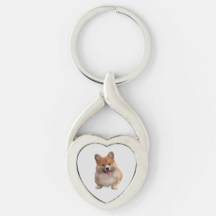 Cute Painted Welsh Corgi Heart Key Chain