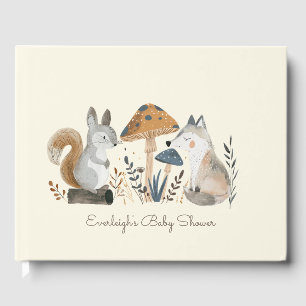 Cute Painted Woodland Animals Guest Book