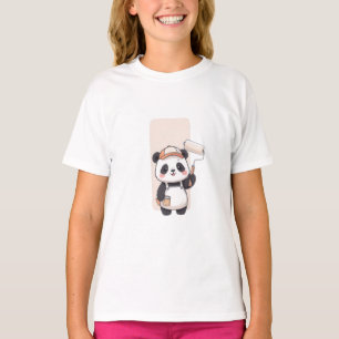 Cute Painter Panda Kids T-Shirt