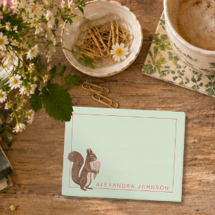 Cute Painterly Squirrel with Ice Cream Post-it Notes
